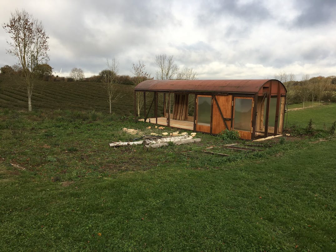 Orangeri af gammel godsvogn Orangeri af gammel godsvogn